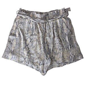 Alter'd State Pink & Grey Snakeskin Print Elastic Waist Shorts w/ Belt Medium